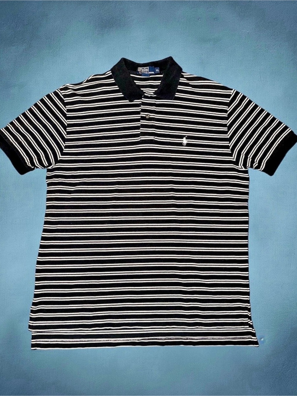 Polo Ralph Lauren Men's Striped Polo Shirt XL Black & White